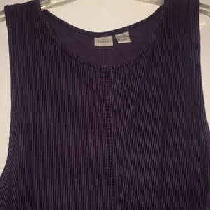 Purple Corduroy Romper Style Dress